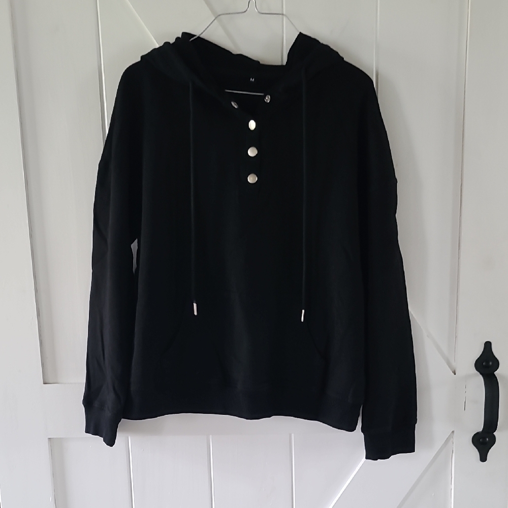 Black Hoodie Top